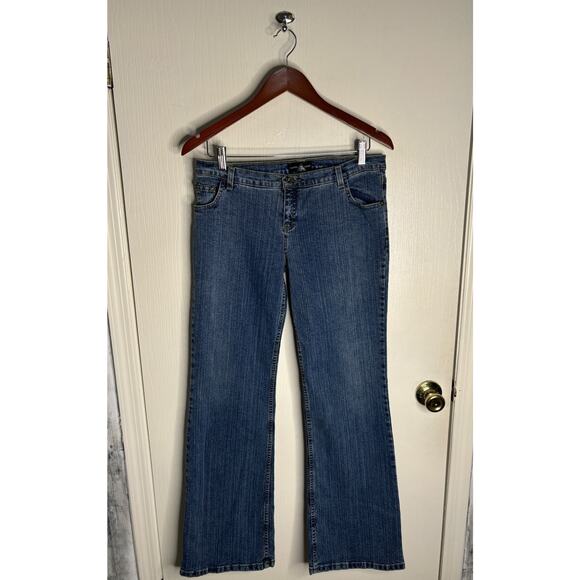 Danesi Flare Jeans Dark Wash Rhinestone Size 11/12 Mid Rise Bedazzled - Picture 11 of 11